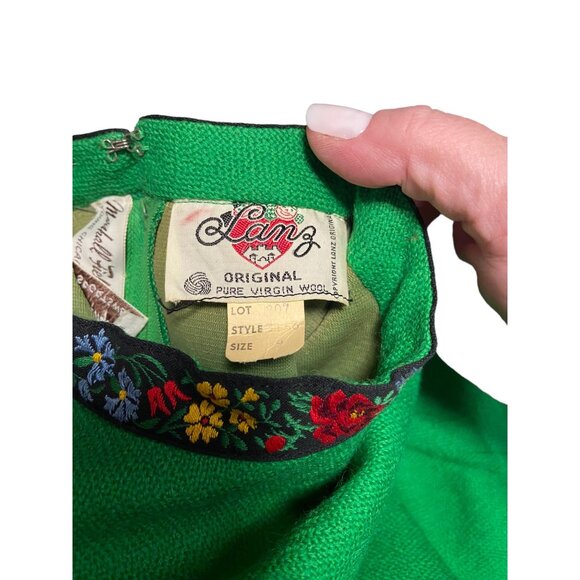 Lanz Marshall Fields Wool Dress Green Size 9 Vintage 50’s Retro Classic Mod - Picture 3 of 14